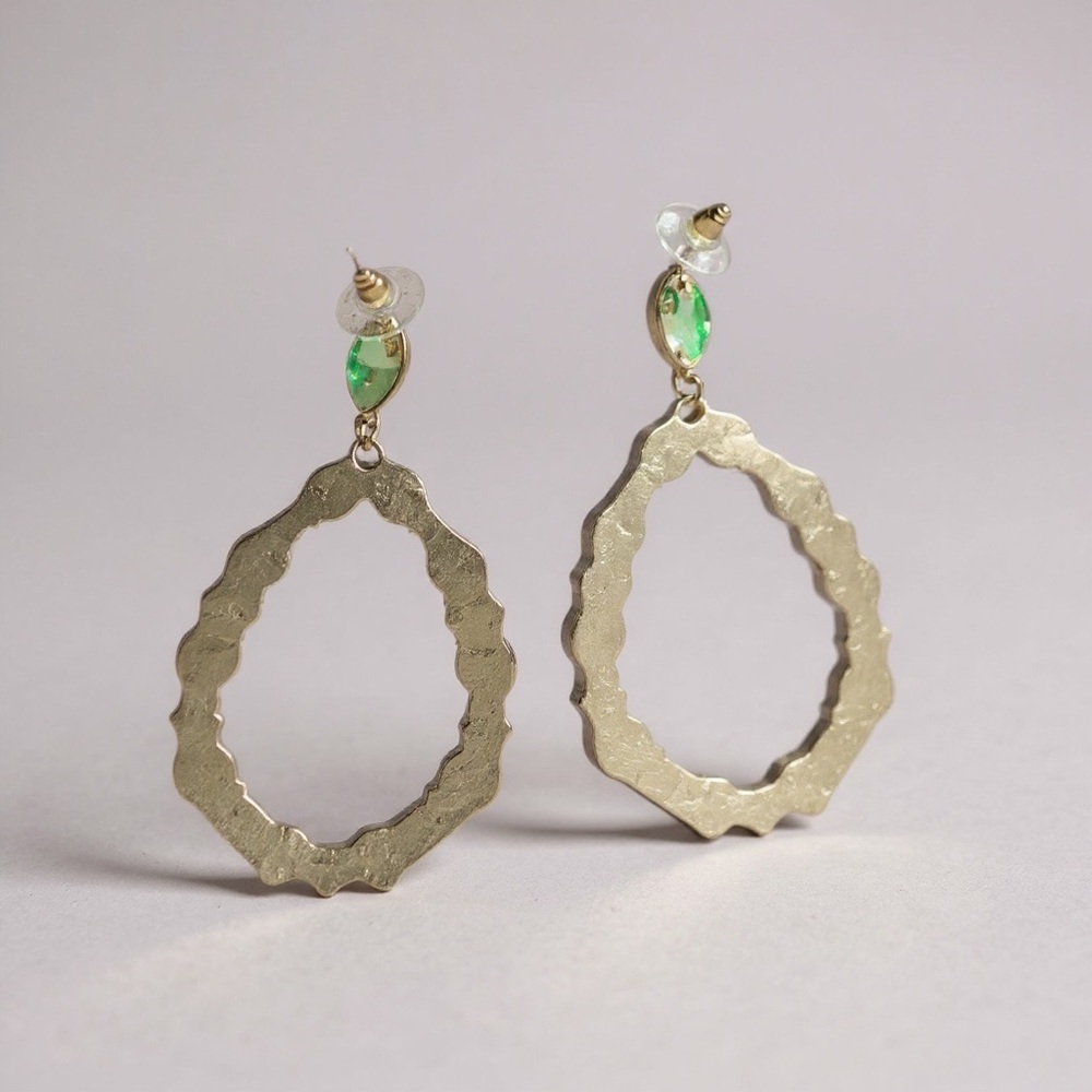 Elegant Gold and Brown Hoop Earrings - Picture 3 of 5